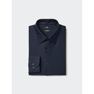 Uniqlo Shirt Slim Fit Navy Blue Medium